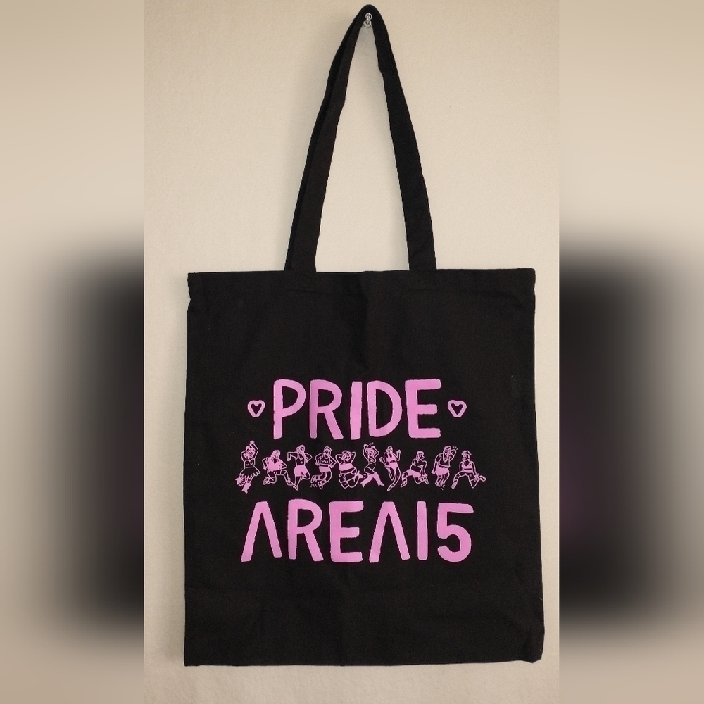 Pride Area 15 Las Vegas Love is Love Pink Black Tote Bag LGBTQ